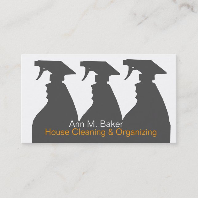 House Cleaning Organising Services Business Card (Front)