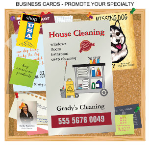 House Cleaning 🧼 Professional Maid Service Business Card