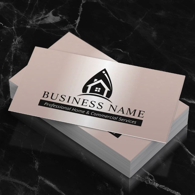 House Cleaning Professional Rose Gold Housekeeping Business Card (Creator Uploaded)