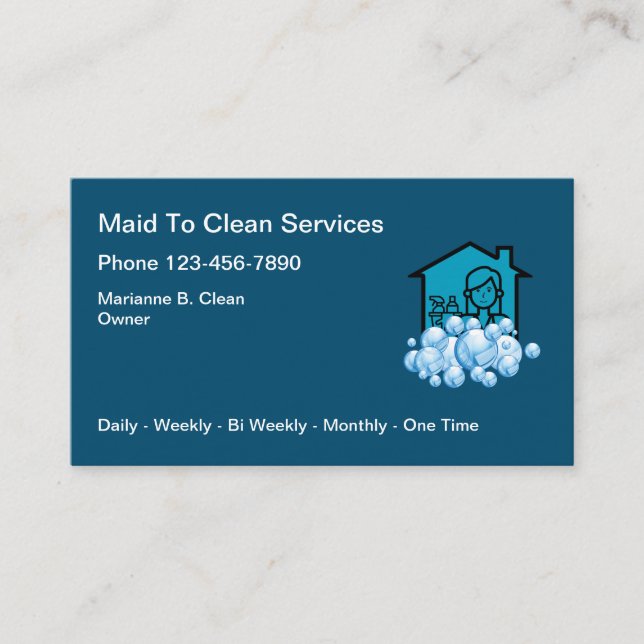 House Cleaning Professional Services Business Card (Front)
