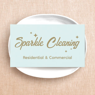 House Cleaning Retro Stars Business Card