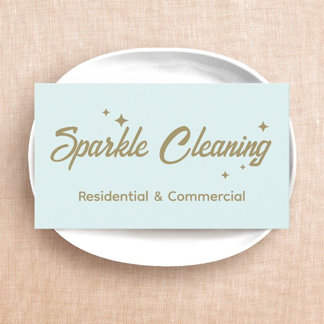 House Cleaning Retro Stars Business Card (Creator Uploaded)
