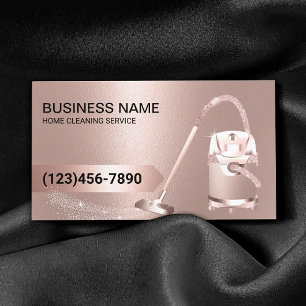 House Cleaning Rose Gold Carpet Cleaning Housekeep Business Card
