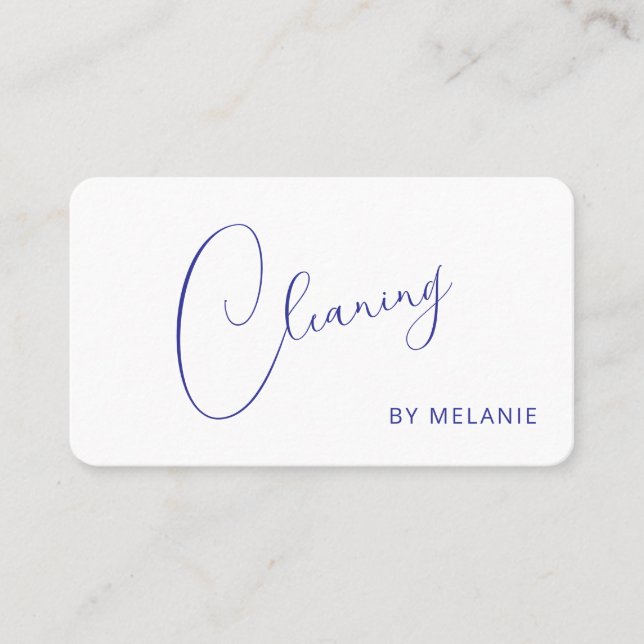 House Cleaning Service Business Card I Chic Blue (Front)