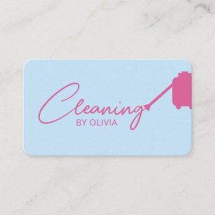 House Cleaning Service Business Card I Pink Blue