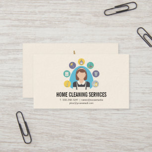 House Cleaning Service Cleaning Worker Business Card
