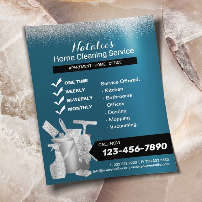  House Cleaning Service House Keeping Teal Flyer (Creator Uploaded)