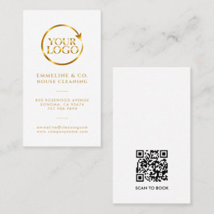 House Cleaning Service Logo QR Code Business Card