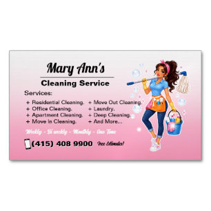 House Cleaning Service Magnetic Business Card