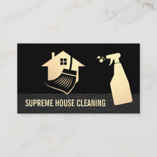 House Cleaning Service Maid Spray Bottle Broom Business Card