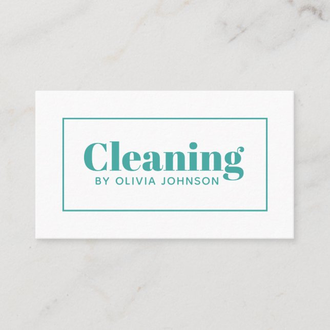 House Cleaning Service Minimal Business Card  (Front)