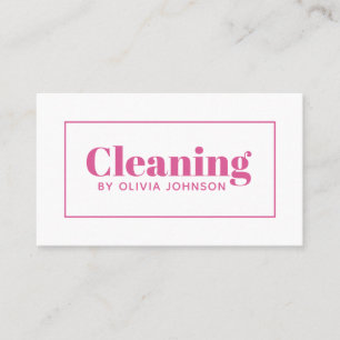 House Cleaning Service Minimal Pink Business Card