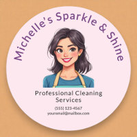 House Cleaning Service Modern Woman Pink