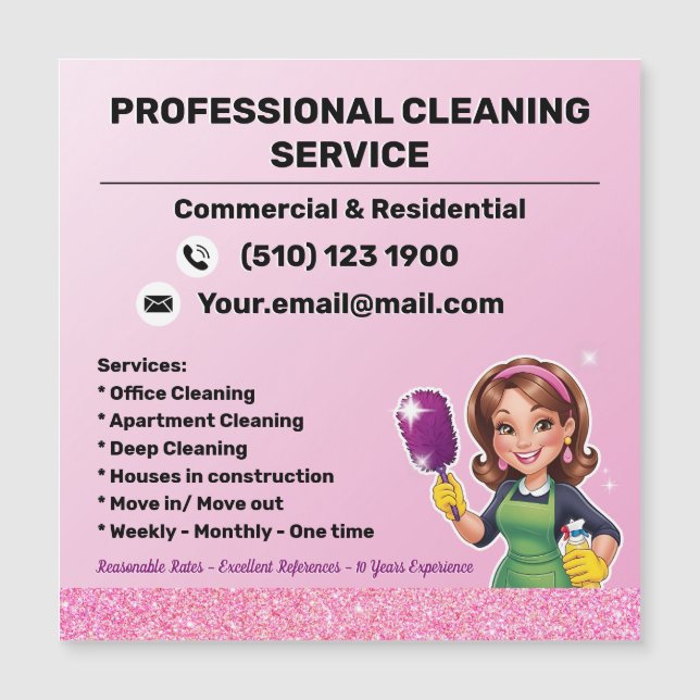 House Cleaning Service Pink Maid  (Front)