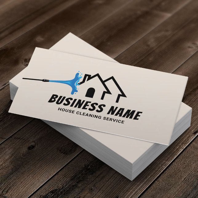 House Cleaning Service Pressure Washing Cream Business Card (Creator Uploaded)