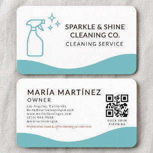 House Cleaning Service QR Code Business Card