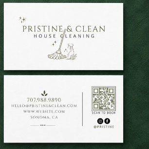 House Cleaning Service QR Code Business Card