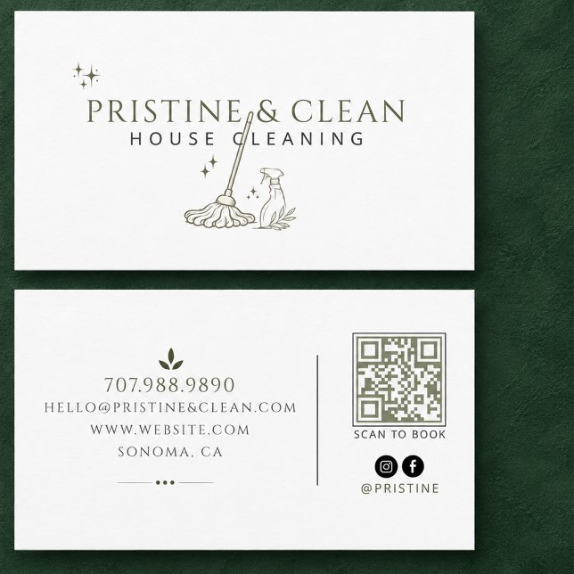 House Cleaning Service QR Code Business Card (Creator Uploaded)