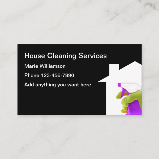 House Cleaning Services Business Card (Front)