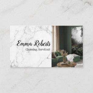 House Cleaning Services Charming Hand Drawn Kraft Business Card