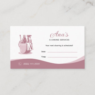House Cleaning Services Dusty Rose Appointment Card