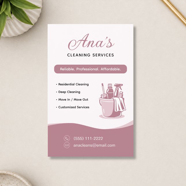 House Cleaning Services Dusty Rose Flyer (House Cleaning Services Dusty Rose Flyer)
