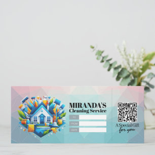 House Cleaning Services Gift Certificate Voucher Invitation