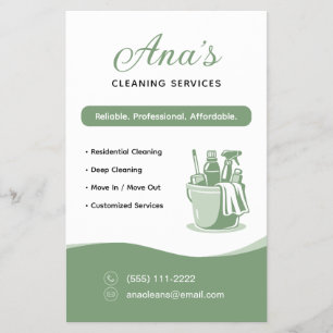 House Cleaning Services Housekeeping Green Flyer