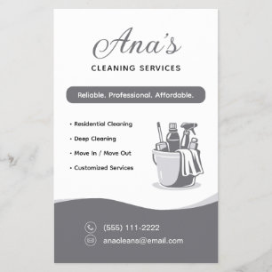 House Cleaning Services Housekeeping Grey Flyer