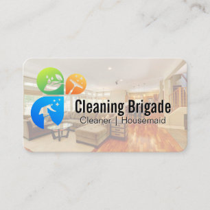 House Cleaning Services Icons   Janitor Maid Business Card