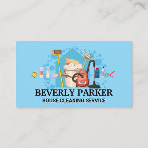 House Cleaning Services Illustrations Business Card