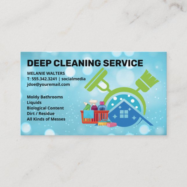 House Cleaning Services | Maid Cleaners Business Card (Front)