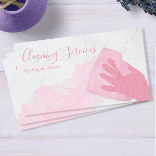 House Cleaning Services Maid Glitter Marble Chic Business Card