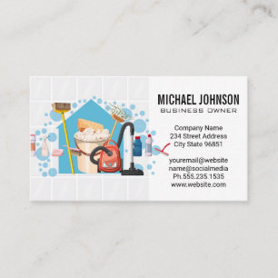 House Cleaning Services   Maid Supplies Business Card