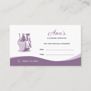 House Cleaning Services Mauve Appointment Card