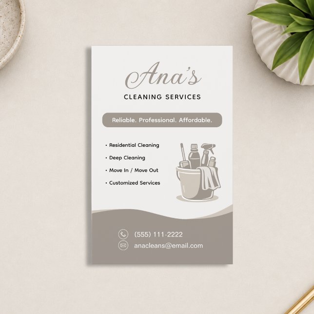 House Cleaning Services Neutral Beige Flyer (House Cleaning Services Neutral Beige Flyer)