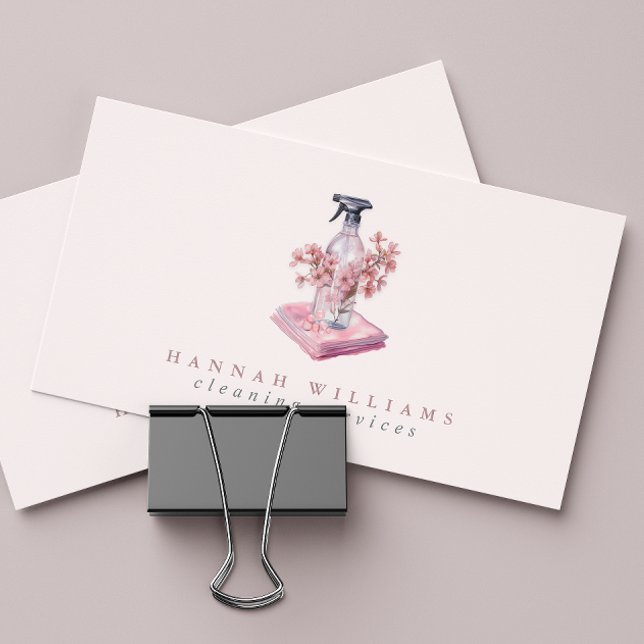 House Cleaning Services Spray Bottle QR Code  Business Card (Creator Uploaded)