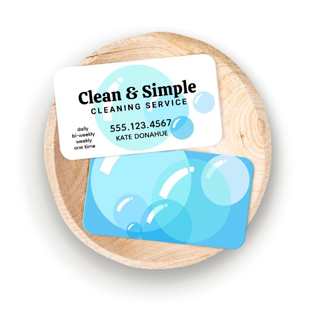 House Cleaning Soap Bubbles Business Card (Creator Uploaded)