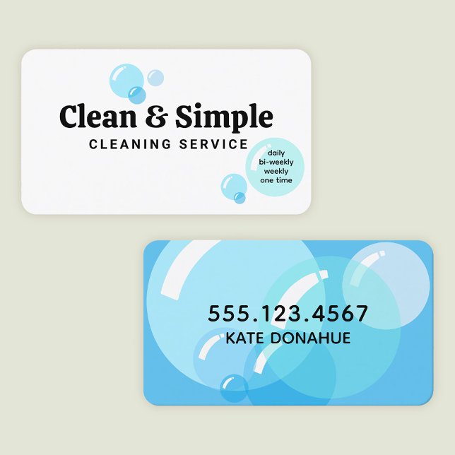 House Cleaning Soap Bubbles Business Card (Creator Uploaded)