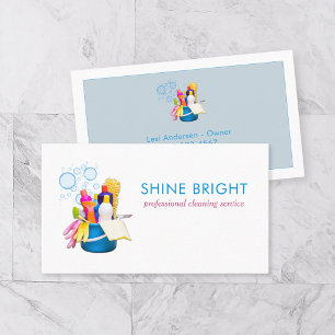 House Cleaning Supplies Service Modern Business Card