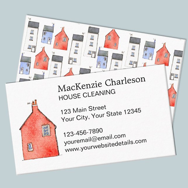 House Cleaning Watercolor Business Card (Creator Uploaded)
