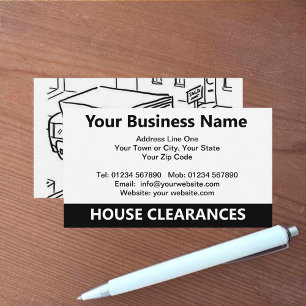 House Clearances Cartoon Business Card
