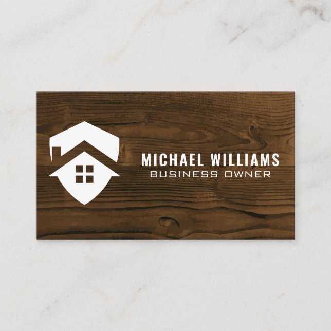 House Construction | Wooden Business Card (Front)