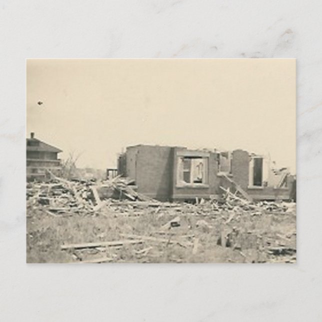 house destroyed natural disaster postcard (Front)