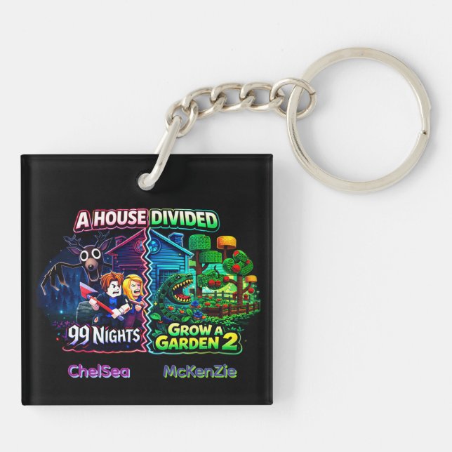 House Divided 99 Nights vs Grow A Garden 2 Key Ring (Back)
