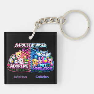 House Divided Adopt Me vs Pet Simulator Key Ring