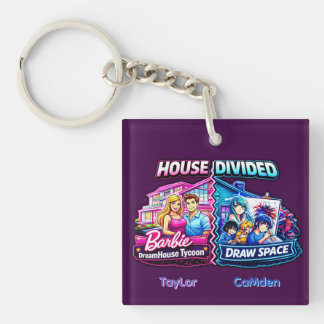 House Divided Barbie DreamHouseTycoon v Draw Space Key Ring