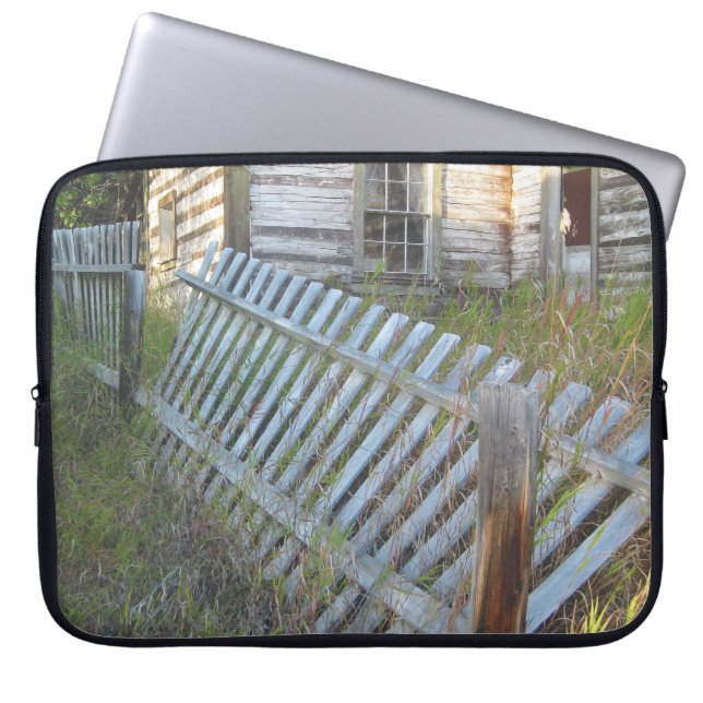 House Fence Portrait Laptop Sleeve (Front)