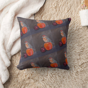 House Finch’s Midday Rest Painting by Alfred Fox Cushion