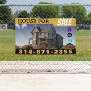House For Sale Black Gold Banner